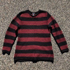 H&M Divided Freddy Krueger Maroon and Black Stripped Sweater Small